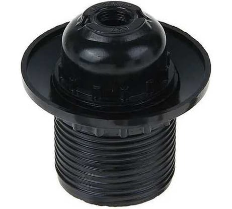 Патрон Е27 TDM ELECTRIC с кольцом, термостойкий пластик, черный, SQ0335-0052