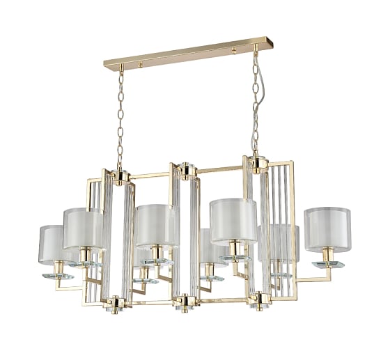 Подвесная люстра Crystal Lux NICOLAS SP8 L1000 GOLD/WHITE
