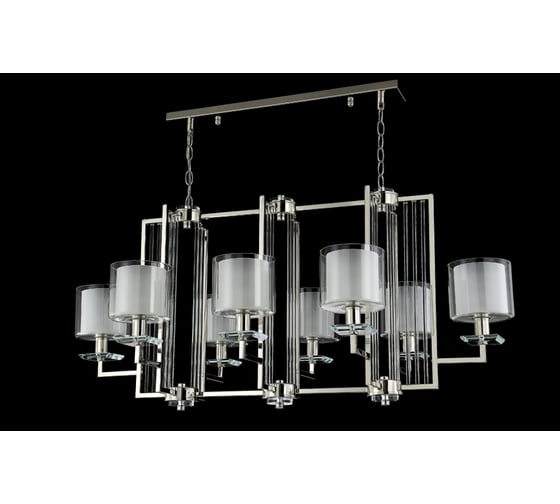 Подвесная люстра Crystal Lux NICOLAS SP8 L1000 NICKEL/WHITE