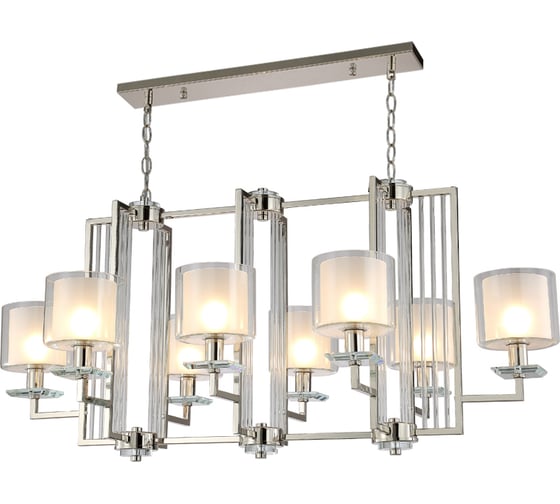 Подвесная люстра Crystal Lux NICOLAS SP8 L1000 NICKEL/WHITE