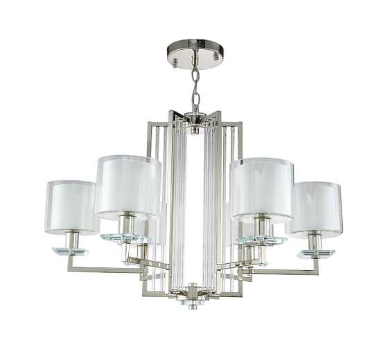 Подвесная люстра Crystal Lux NICOLAS SP-PL6 NICKEL/WHITE