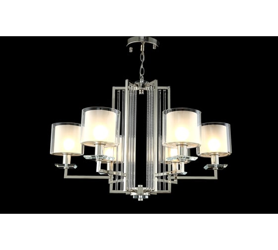Подвесная люстра Crystal Lux NICOLAS SP-PL6 NICKEL/WHITE