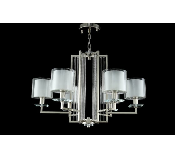 Подвесная люстра Crystal Lux NICOLAS SP-PL6 NICKEL/WHITE