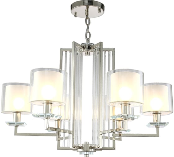 Подвесная люстра Crystal Lux NICOLAS SP-PL6 NICKEL/WHITE