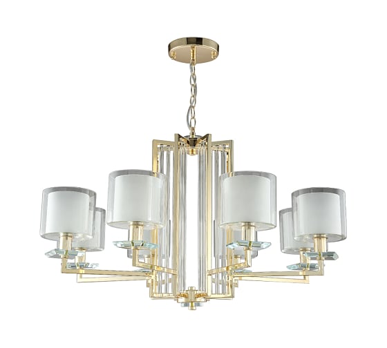 Подвесная люстра Crystal Lux NICOLAS SP-PL8 GOLD/WHITE