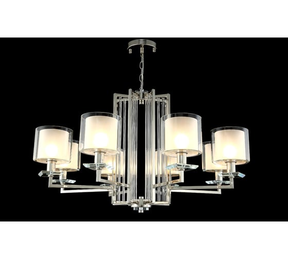 Подвесная люстра Crystal Lux NICOLAS SP-PL8 NICKEL/WHITE