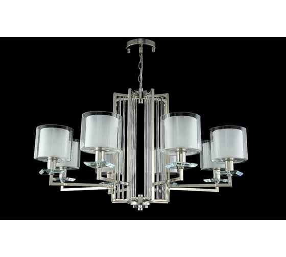 Подвесная люстра Crystal Lux NICOLAS SP-PL8 NICKEL/WHITE