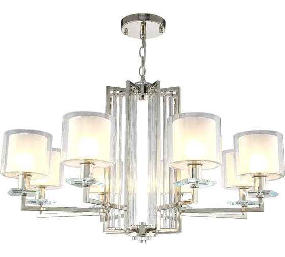 Подвесная люстра Crystal Lux NICOLAS SP-PL8 NICKEL/WHITE