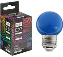 Светодиодная лампа LUAZON Lighting, G45, Е27, 1.5 Вт, для белт-лайта, синяя, 5082184