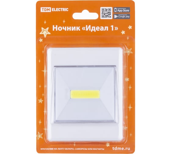 Ночник TDM ELECTRIC Идеал 1, 2 Вт, 4хААА, магнит, SQ0357-0125