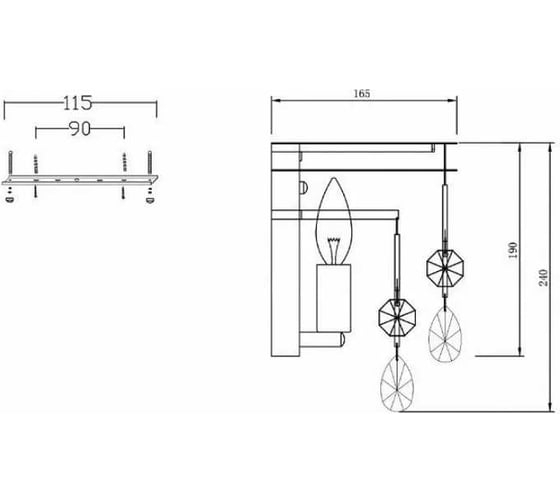 Настенный светильник MAYTONI (бра) Linn 1хE14x40 W MOD091WL-01CH