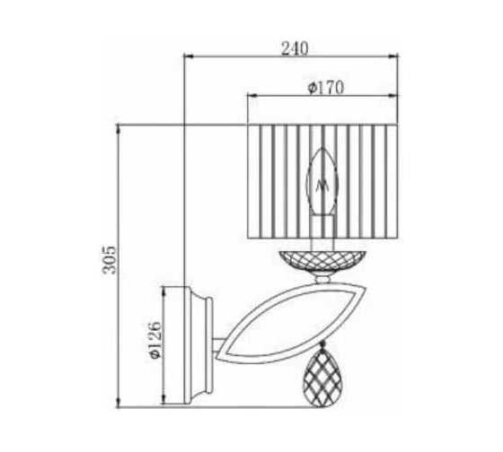 Настенный светильник MAYTONI (бра) Miraggio 1хE14x40 W MOD602-01-N