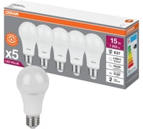 Светодиодная лампа Osram LVCLA125 15SW/840 230V E27 2X5 RU 5 шт. 4058075577831