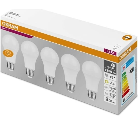 Светодиодная лампа Osram LVCLA125 15SW/830 230V E27 2X5 RU 4058075577800