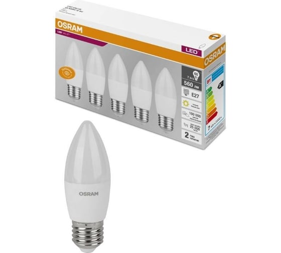 Светодиодная лампа Osram LVCLB60 7SW/830 230V E27 2X5 RU 4058075578012