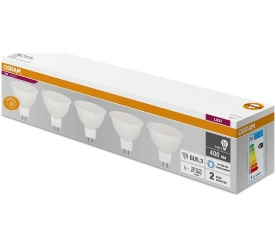 Светодиодная лампа Osram LVMR1635 5SW/865 230V GU5.3 2X5 4058075585256