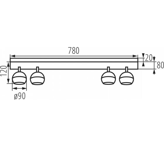 Настенно-потолочный спот KANLUX GALOBA EL-4I B 33681