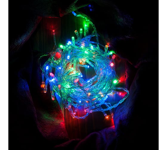 Гирлянда-Нить General Lighting SystemsGLFG-200-1000-IP20-X-RGB, 200 диодов, 10м, с контроллером, 8 режимов 530013