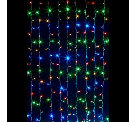 Гирлянда-Занавес General Lighting Systems GLFG-96-150-100-IP20-CR-RGB, 96 диодов, с контроллером, 8 режимов 530025