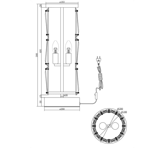 Настольный светильник MAYTONI Puntes 2хE14x60 W MOD043TL-02G