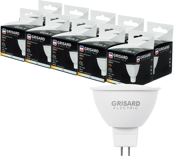 Светодиодная лампа Grisard Electric MR16 софит GU5.3 7Вт 4000К 220В 10 шт GRE-002-0067