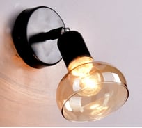 Настенно-потолочный спот РОССВЕТ 1* 60Вт* E14 РС21853 BK+CR/1C