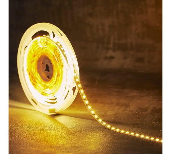 Светодиодная лента Lamper LED 5м, 12В, 8 мм, IP23, SMD 2835, 120 LED/m, теплый белый 141-396