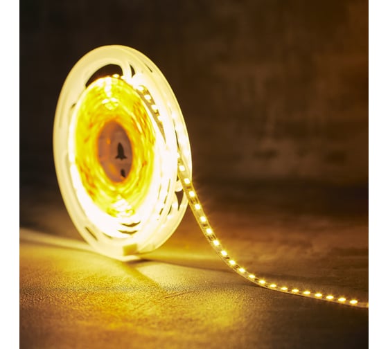 Светодиодная лента Lamper LED 5м, 12В, 8 мм, IP23, SMD 2835, 120 LED/m, теплый белый 141-396