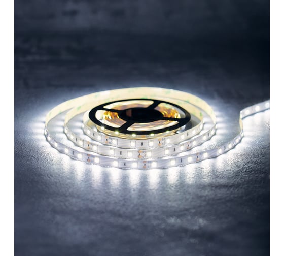 Светодиодная лента Lamper LED 5м, 12В, 8 мм, IP23, SMD 2835, 60 LED/m, свет белый 141-335