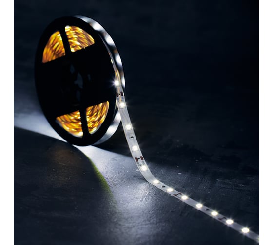 Светодиодная лента Lamper LED 5м, 12В, 8 мм, IP23, SMD 2835, 60 LED/m, свет белый 141-335