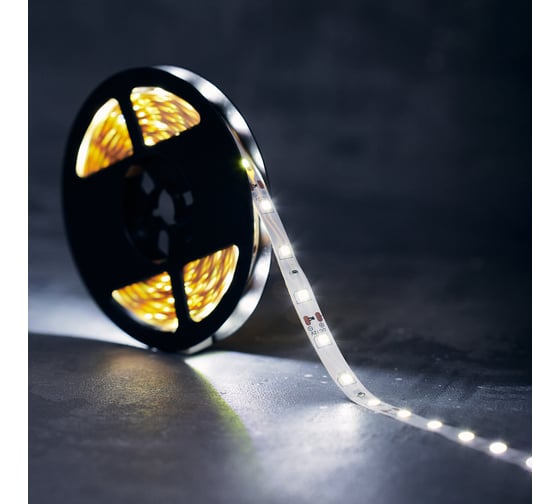 Светодиодная лента Lamper LED 5м, 12В, 8 мм, IP23, SMD 2835, 60 LED/m, свет белый 141-335