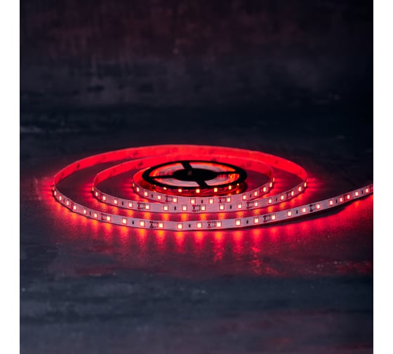 Светодиодная лента Lamper LED 5м, 12В, 8 мм, IP23, SMD 2835, 60 LED/m, свет красный 141-331
