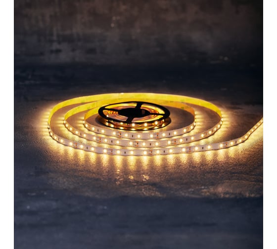 Светодиодная лента Lamper LED 5м, 12В, 8 мм, IP23, SMD 2835, 60 LED/m, свет теплый белый 141-336