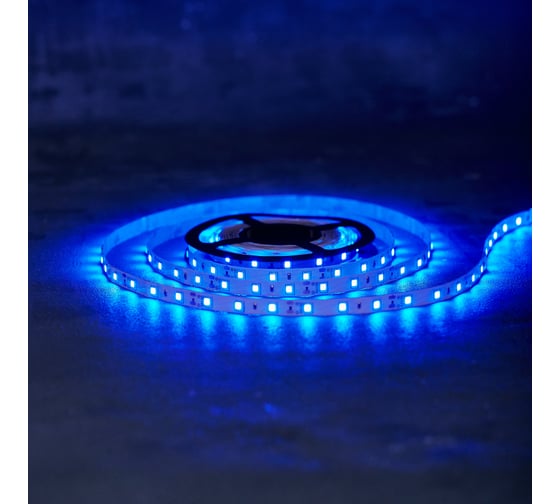 Светодиодная лента Lamper LED 5м, 12В, 8 мм, IP23, SMD 2835, 60 LED/m, свет синий 141-333