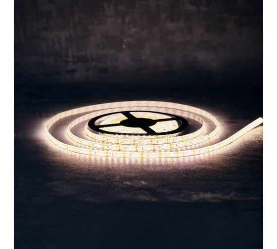 Светодиодная лента Lamper LED силикон 5м, 12В, 8мм, IP65, SMD 2835 120 LED/m, теплый белый 141-366
