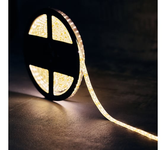 Светодиодная лента Lamper LED силикон 5м, 12В, 8мм, IP65, SMD 2835 120 LED/m, теплый белый 141-366