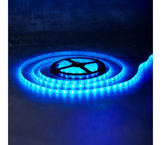 Светодиодная лента Lamper LED силикон 5м, 12В, 8мм, IP65, SMD 2835, 60 LED/m, свет синий 141-354