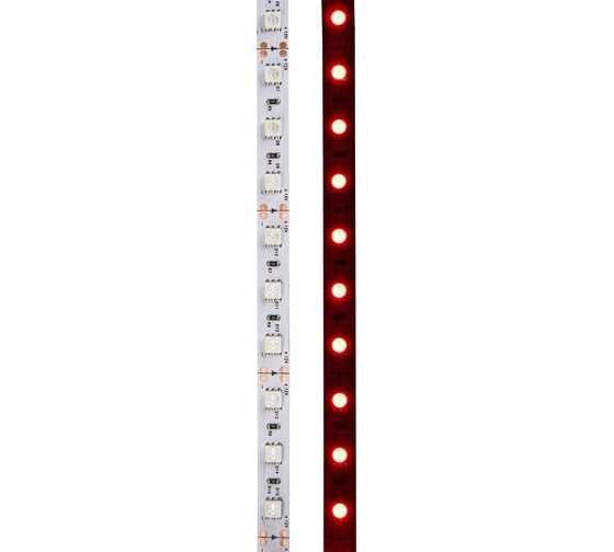 Светодиодная лента Lamper LED 5м, 12В, 10 мм, IP23, SMD 5050, 60 LED/m, свет красный 141-461