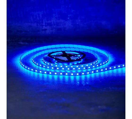 Светодиодная лента Lamper LED 5м, 12В, 10 мм, IP23, SMD 5050, 60 LED/m, свет синий 141-463