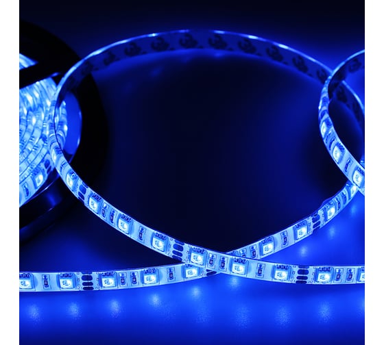 Светодиодная лента Lamper LED силикон 5м, 12В, 10 мм, IP65, SMD 5050, 60 LED/m, свет синий 141-493