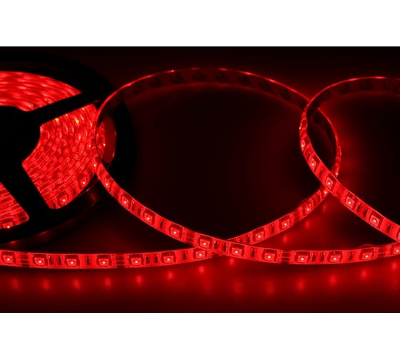 Светодиодная лента Lamper LED силикон 5м, 12В, 10 мм, IP65, SMD 5050 60 LED/m, свет красный 141-491