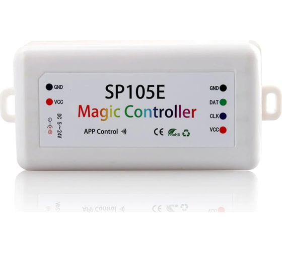 Контроллер MAKSILED  5-24В, 2048pix, SPI, управление по Bluetooth, без пульта, IP40, 85x45x22мм SP105E