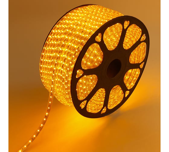 Светодиодная лента Neon-Night LED 220В, 10x7 мм, IP67, SMD 2835, 60 LED/m свет желтый 100 м 142-602