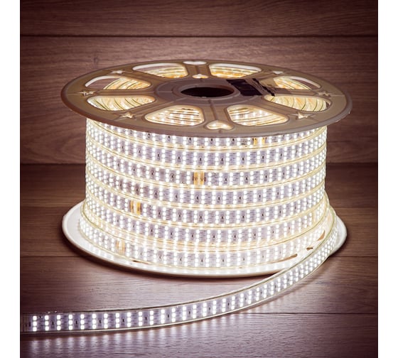 Светодиодная лента Neon-Night LED 220В, 7.5x20 мм, IP67, SMD 2835, 276 LED/m свет белый 50 м 142-203