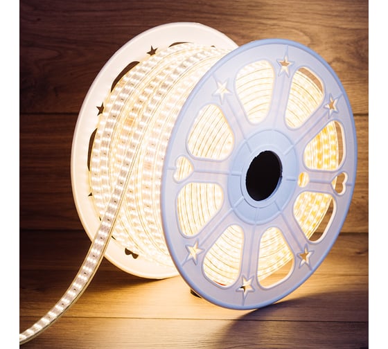 Светодиодная лента Neon-Night LED 220В, 7.5x20 мм IP67 SMD 2835, 276 LED/m теплый белый 50 м 142-204