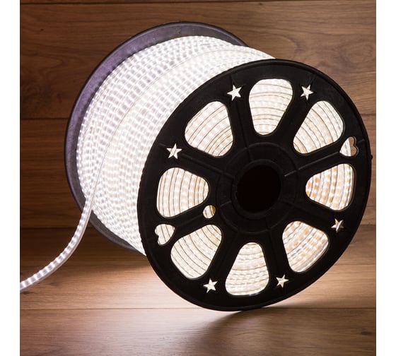 Светодиодная лента Neon-Night LED 220В 6.5x15 мм IP67 SMD 3014 240 LED/m свет белый, 100 м 142-803