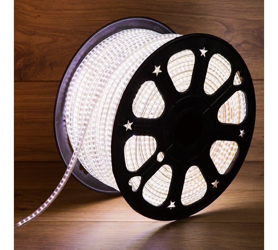 Светодиодная лента Neon-Night LED 220В 6x10.6 мм, IP67 SMD 3014, 120 LED/m, свет белый 100 м 142-801
