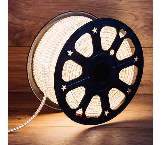Светодиодная лента Neon-Night LED 220В 6x10.6 мм IP67 SMD 3014 120 LED/m теплый белый, 100 м 142-802
