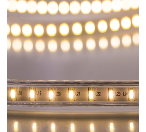 Светодиодная лента Neon-Night LED 220В 6x10.6 мм IP67 SMD 3014 120 LED/m теплый белый, 100 м 142-802