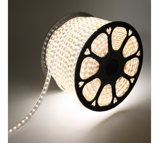 Светодиодная лента LED 220В, 13x8 мм, IP67, SMD 5050, 60 LED/m, свет белый 100 м Neon-Night 142-105